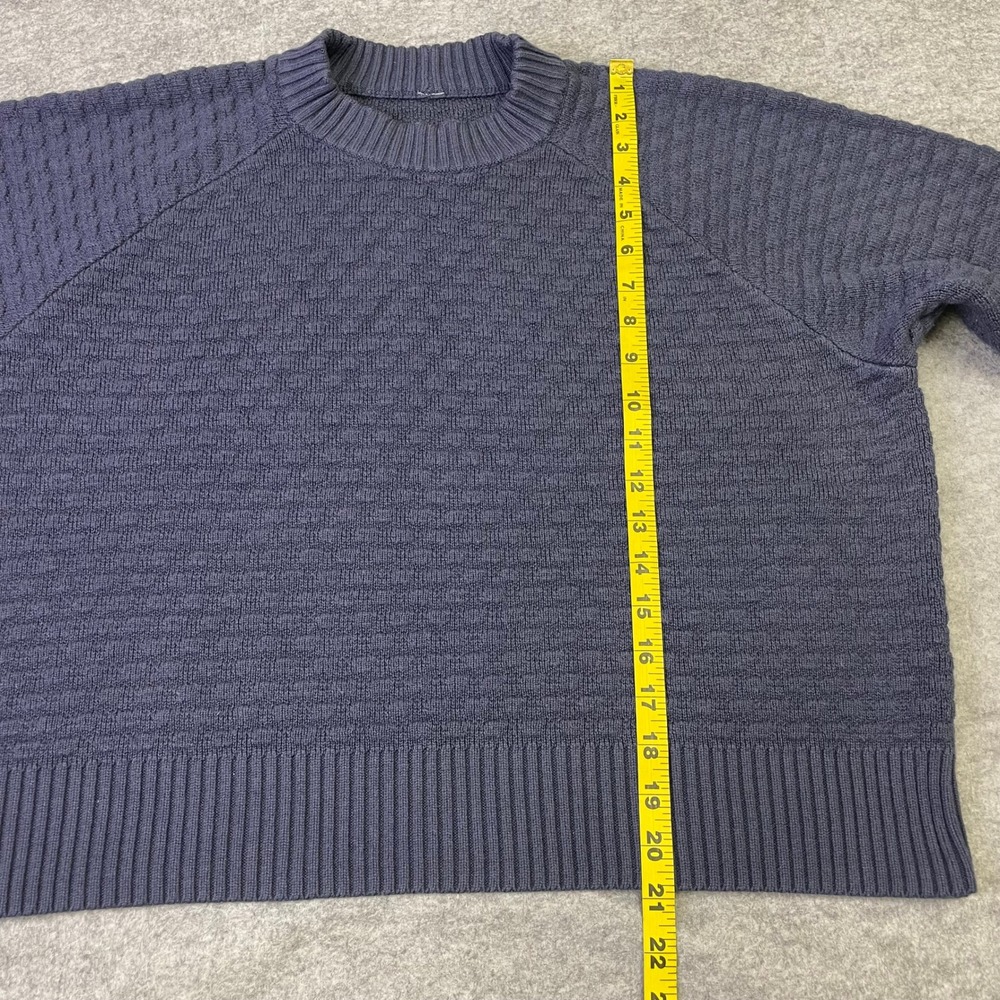Lululemon Textured Knit Cashmere Blend Sweater M/L Navy Blue Raglan Pullover - Picture 15 of 16